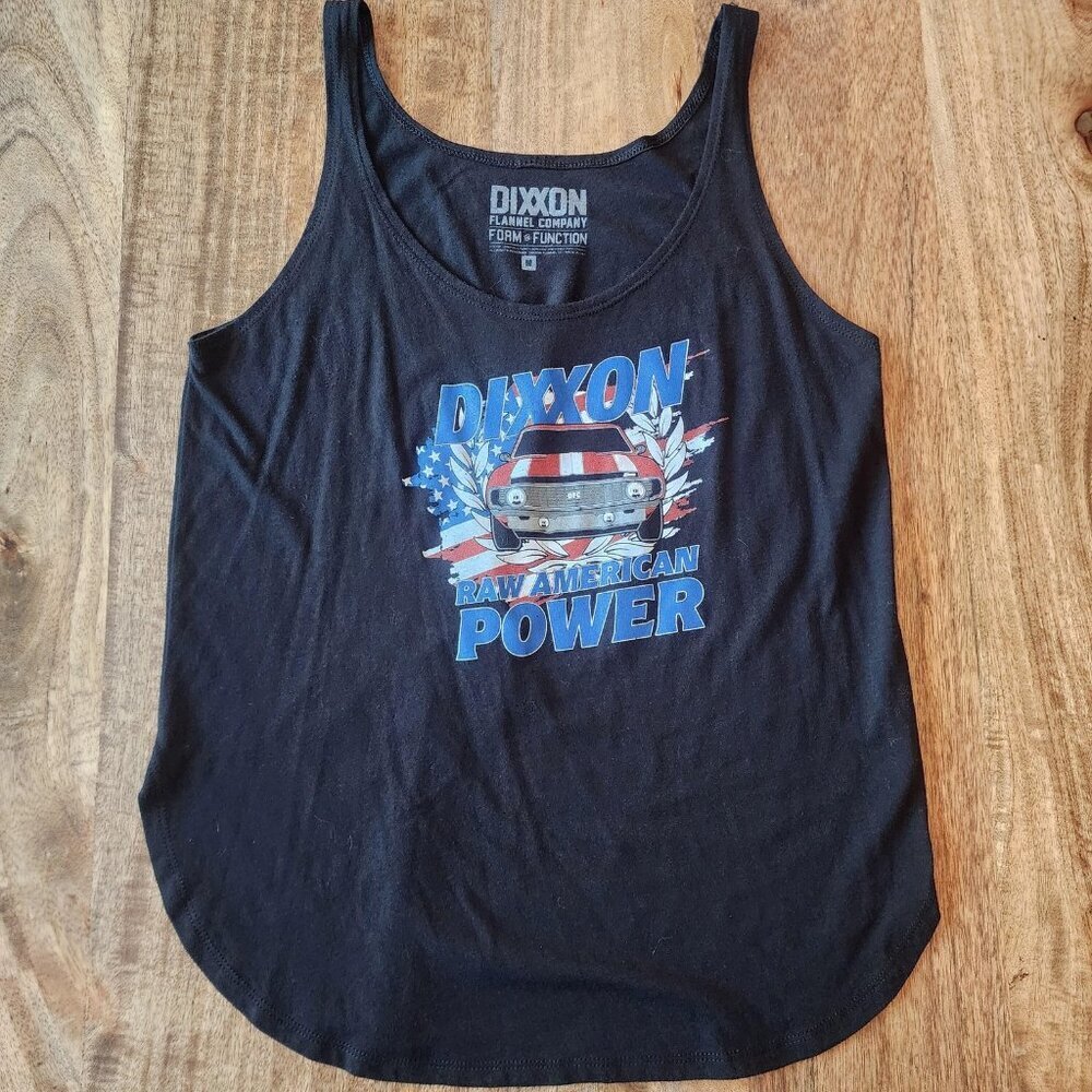 Dixxon Tank Shirt Womens Medium Black Raw American Power Car USA Graphic